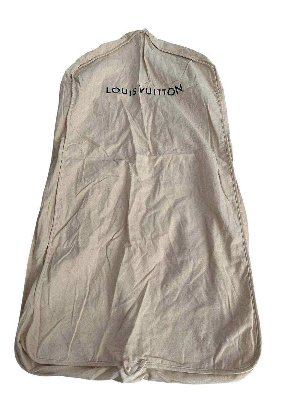 LOUIS VUITTON Cotton Fabric Zip Garment Bag 23" x 45" Dress Suit Dust Travel Bag